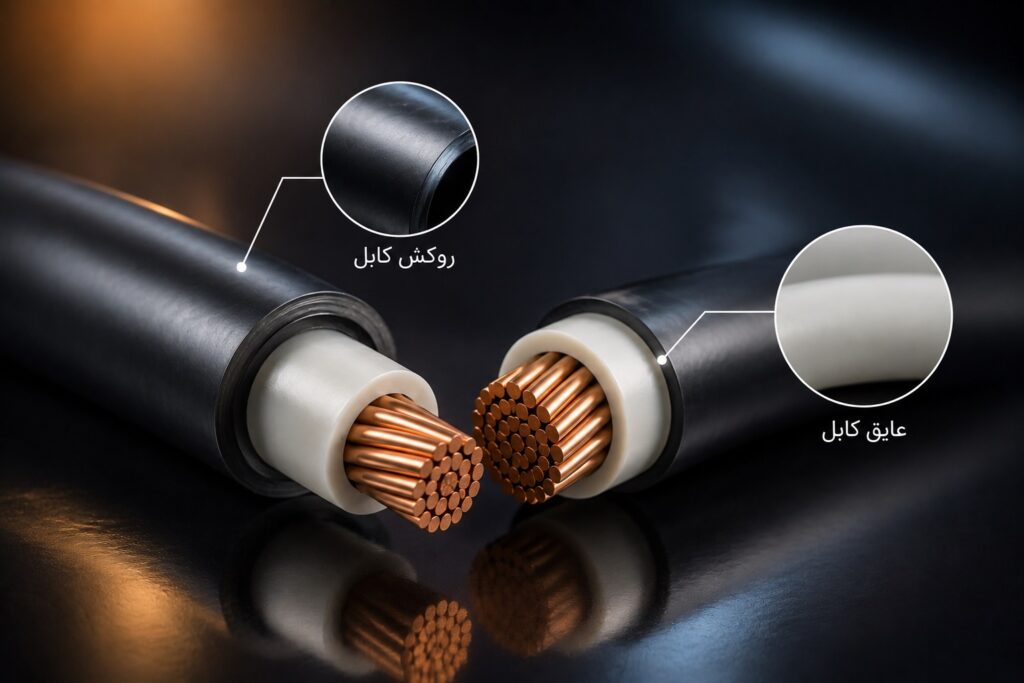 فرق روکش کابل برق و عایق کابل برق