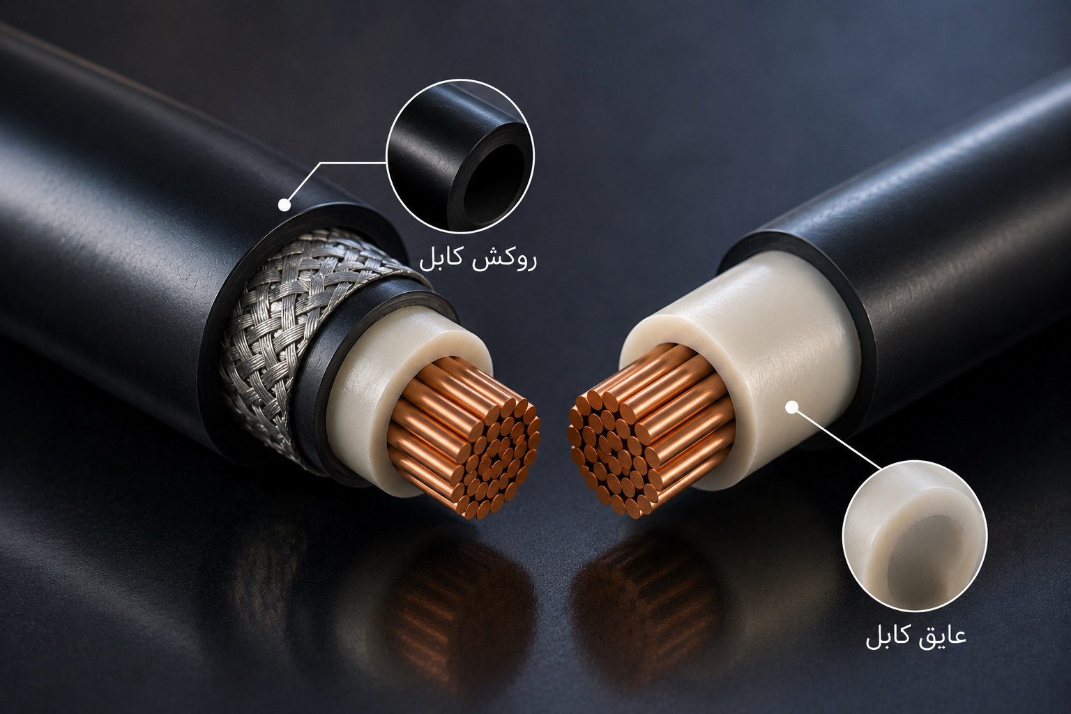 فرق روکش کابل برق و عایق کابل برق